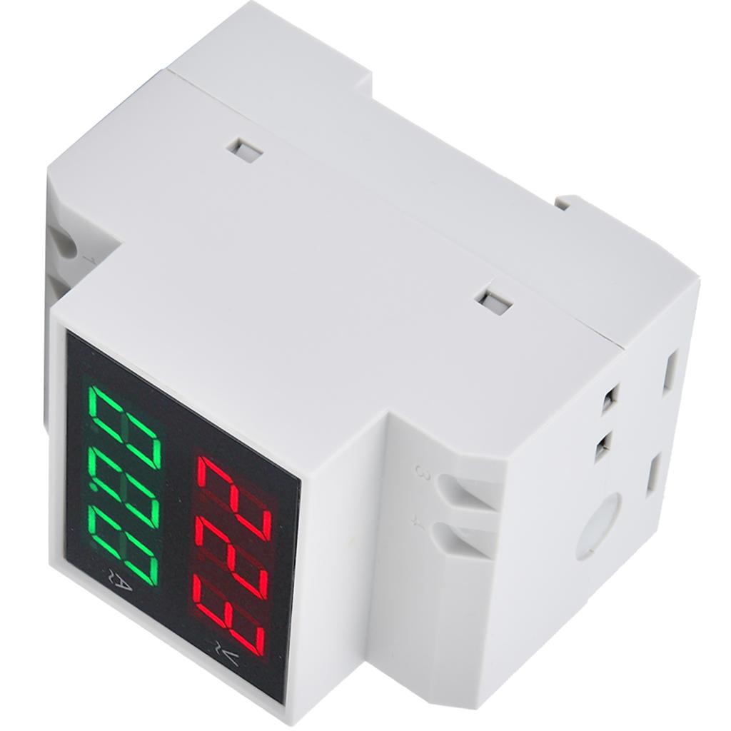 Digitales Spannungs-Amperemeter DIN-Schiene Hohe Genauigkeit Doppelte Anzeige Voltmeter Amperemeter AC80 300V AC0 99.9A