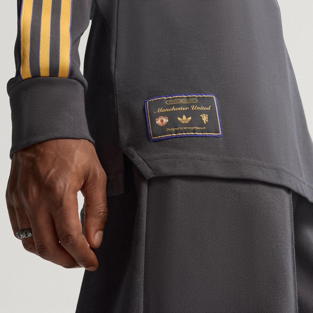 adidas Originals Manchester United Terrace Icons Long Sleeve Polo Shirt JN2822