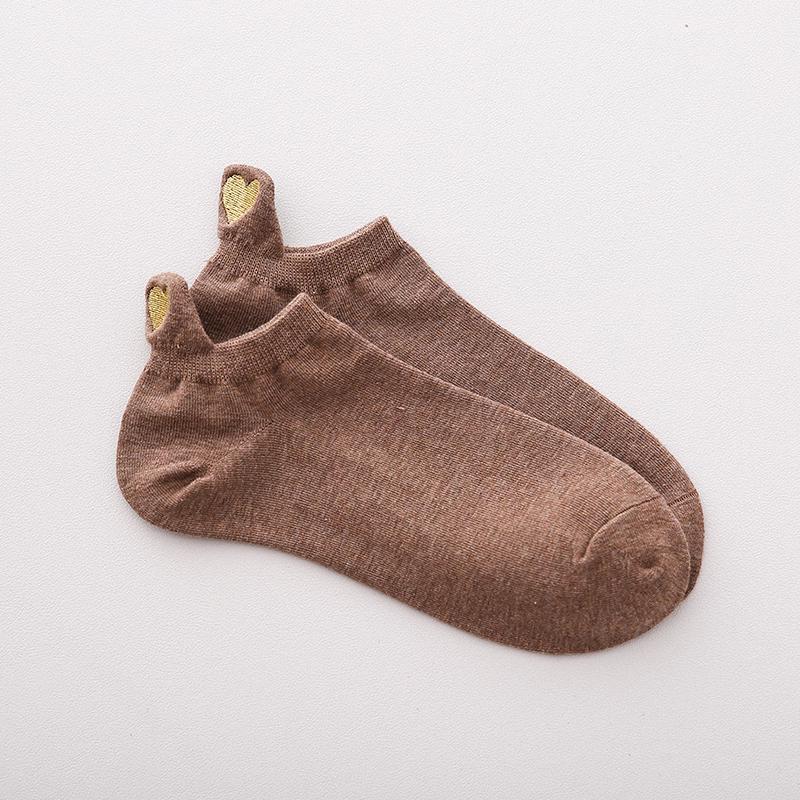 Women Cotton Ankle Socks New Fashion Spring Color Novelty Girls Cute Heart Embroidery Casual Funny Short Socks