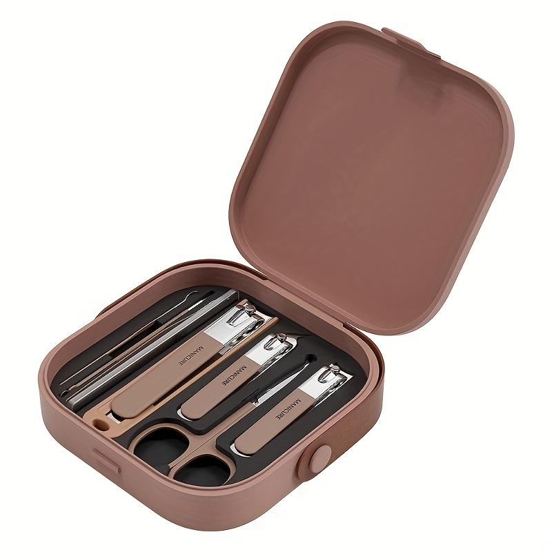 8pcs Nail Care Set, Home Use Nail Clipper Carrying Box, Splash-proof Nail Clippers, High-end Cuticle Nippers Tool Kit