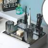 European Grey Crystal Glass Lotion Bottle Mouthwash Cup Toothbrush Shelf Bathroom Accessories Luxury Crystal Toothbrush Shelf