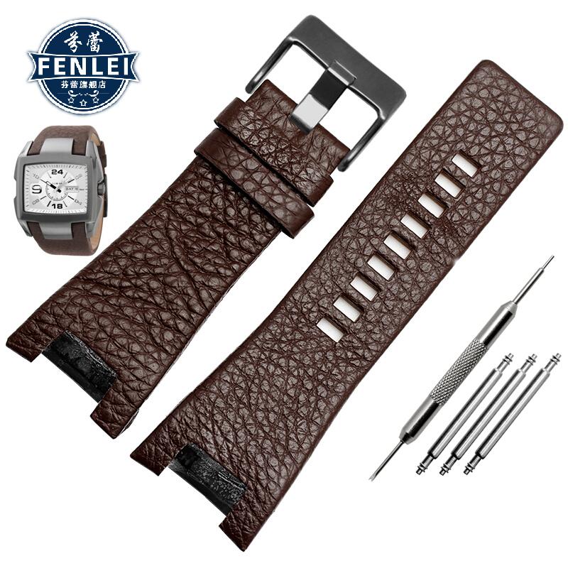 Echtes Lederarmband für Diesel DZ1216 DZ1273 DZ4246 DZ4247DZ287 Kerbe Armband Herren-Uhrenarmbänder Armbanduhren 32×17MM Armband