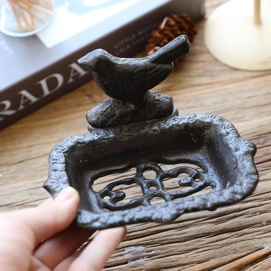 Cast Iron Soap Holder Creative Bird Soap Dishes for Bathroom Garden Outdoor Sink Decoration Ornaments Bathroom Accessories