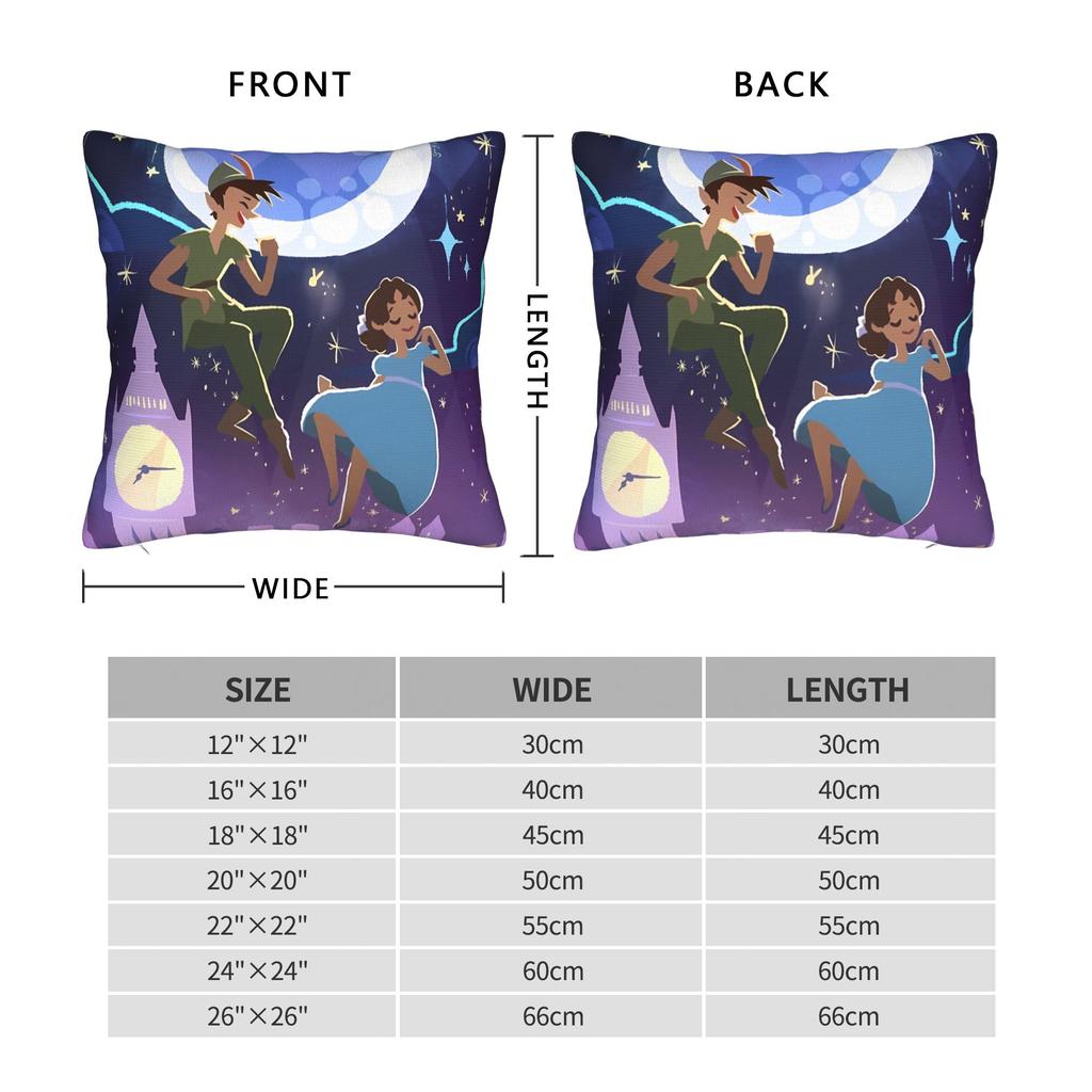 Cartoon P-Peters P-Pan Pillow Case Square Pillow Cover Cute Funny Pillowcases For Wedding Party Home Decor
