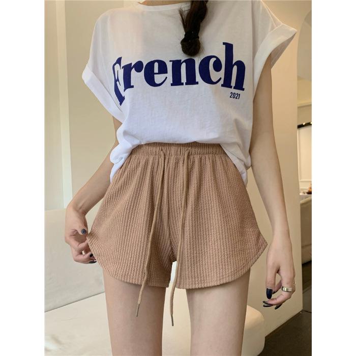 

Женские шорты с высокой талией на кулиске - Летние повседневные утягивающие спортивные штаны свободного кроя XX-Large телесный/розовый