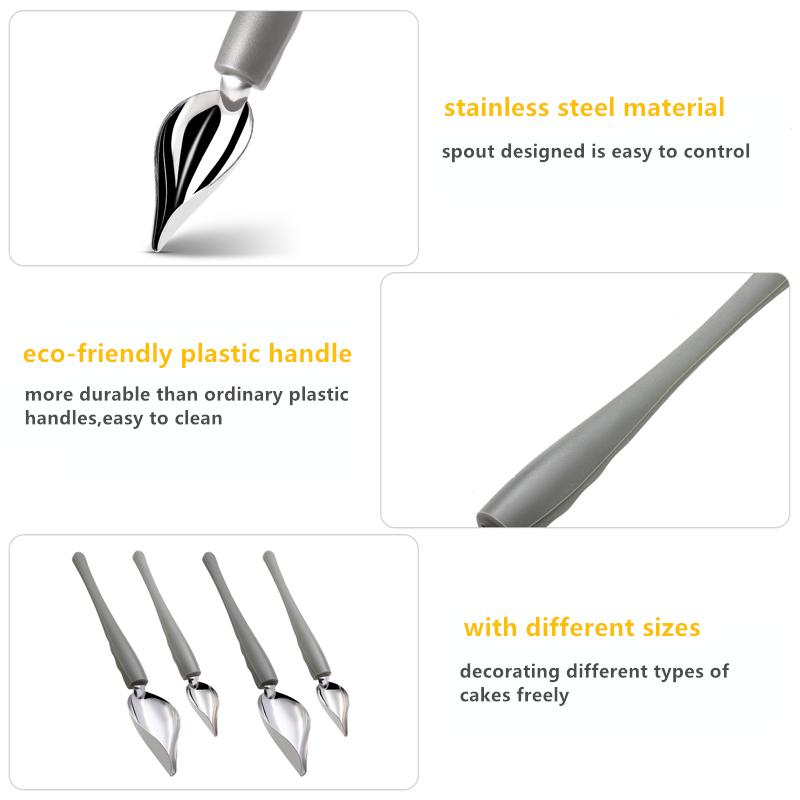 Kitchen Stainless Steel Sauce Brush Spoon Chef Decorative Cooking Tip Spoon Western Food Plate Baking Dessert Tip Painting Spoon