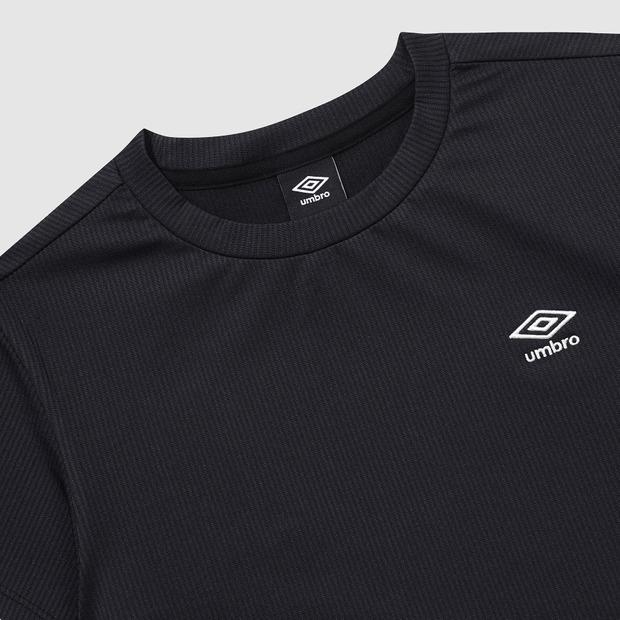 UMBRO Women'S Ribbed Short Sleeve T-Shirt Black (Uq222Crs59)