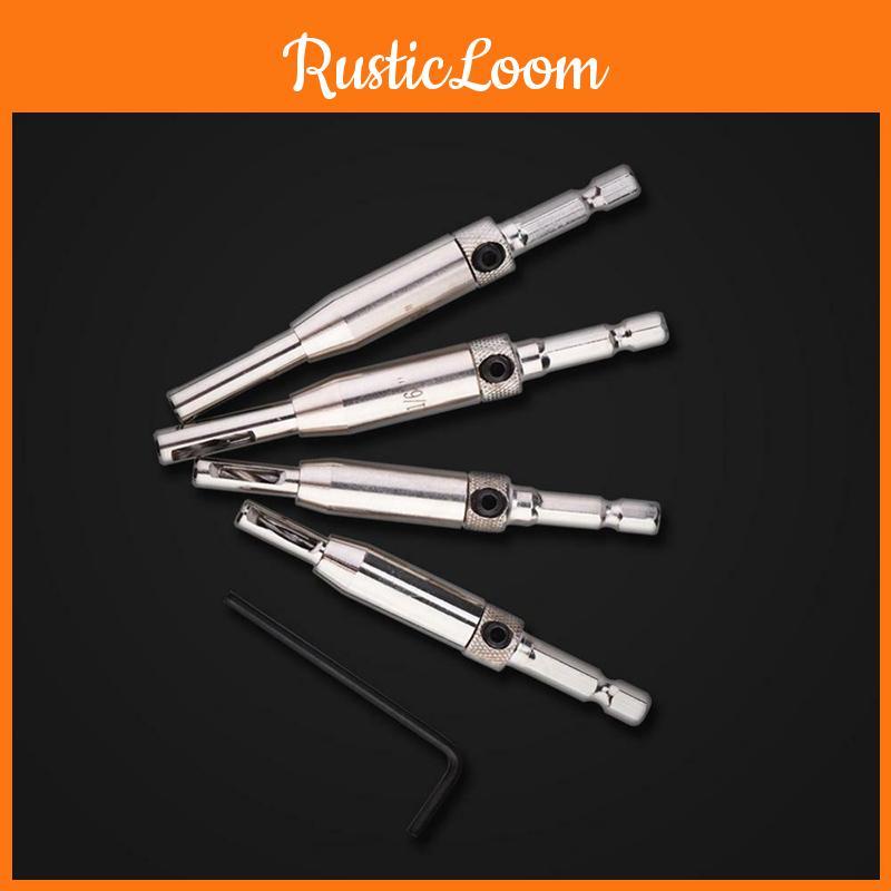 Timeless 4x Hex Shank Self Centering Door Window Hinge Twist Wood Drill Bit Hole Puncher Ideal For All Carpenters
