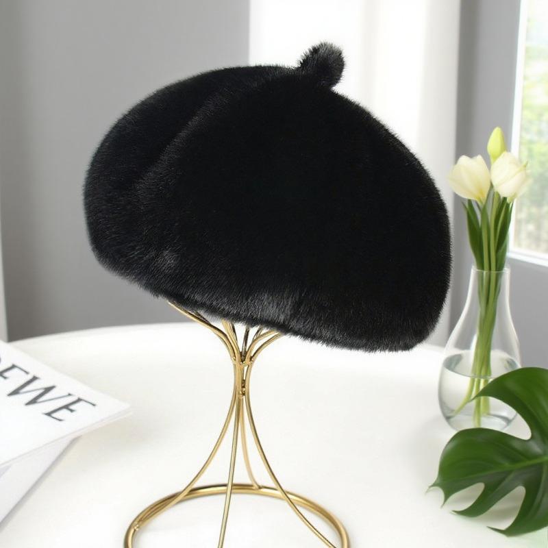 Fashion Autumn and Winter Thickened for Keep Warmth Pumpkin Beret Women Solid Color Japanese Style Casual Fluffy Artist Painter Octagonal Cap
