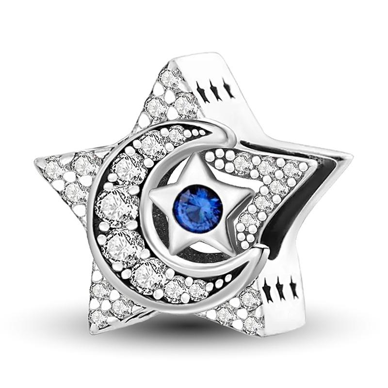 Copper Blue Owl Girl Moon Star Sunflower Bird Charms Beads Fit Original Pan Bracelets Bangles Fine Jewelry Gift