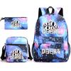 X Three-piece Schoolbag Printed Breathable Practical Backpack Large Capacity Oxford Bag