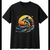 Sailfish In Moonlight Mens T-Shirt Sea Ocean Black 100% Cotton Nature Printed