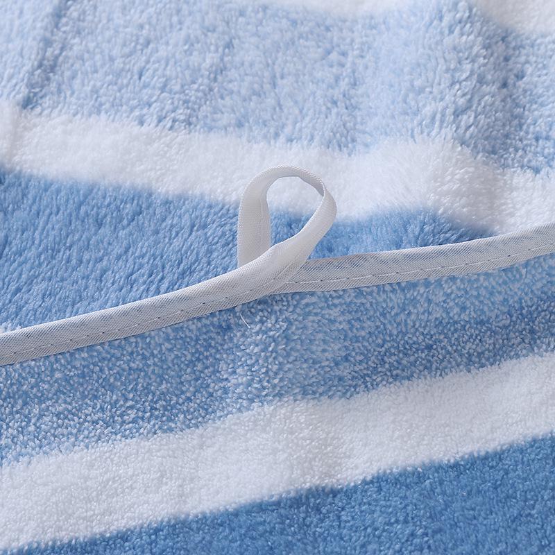 Weiches saugfähiges Korallenfleece Bade- und Gesichts-Handtuch - fusselfrei, Streifen-Design