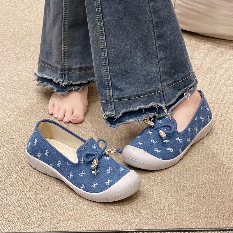 New Arrival 2025 In Comfortable Spring Autumn Women's Flat Shoes Elegant Cheap Casual Light Walking Slip On Bow Ladies Footwear