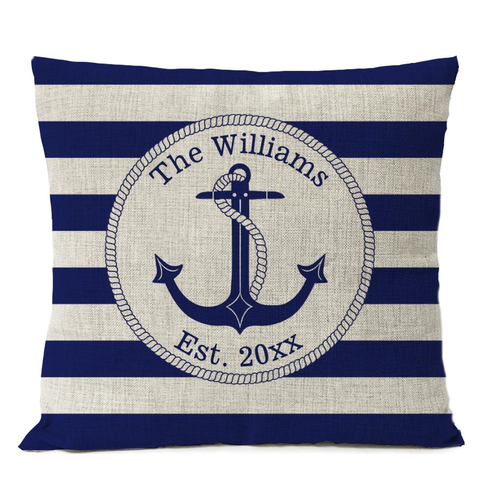 Nautical Linen Pillow Nordic Home Decoration Model Room Nautical Style