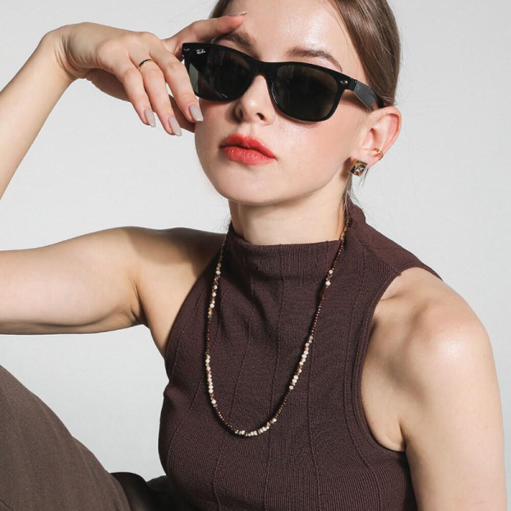 Cutting Brown Crystal Necklace N01098_1