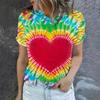 2023 Grenzüberschreitendes Sommer Herren Rundhals Kurzarm T-Shirt Liebe Damen 3D T-Shirt Digitaldruck Kurzarm Top