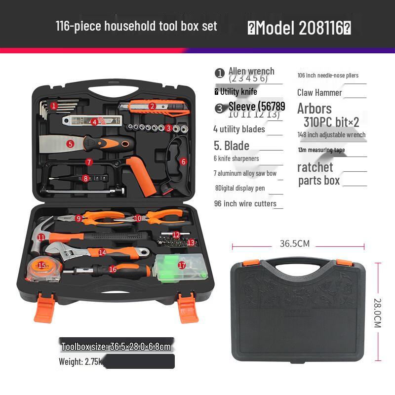 CREST 116-Piece Household & Outdoor Tool Set
