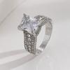 Super Shining Women  Ring Exquisite Silver Color Inlaid Zircon Stones Wedding for Women Engagement Jewelry