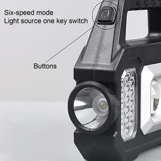 Camping Light Solar Operated Rechargeable Portable Multifunctional 6 Modes Adjustable Illumination Side Light