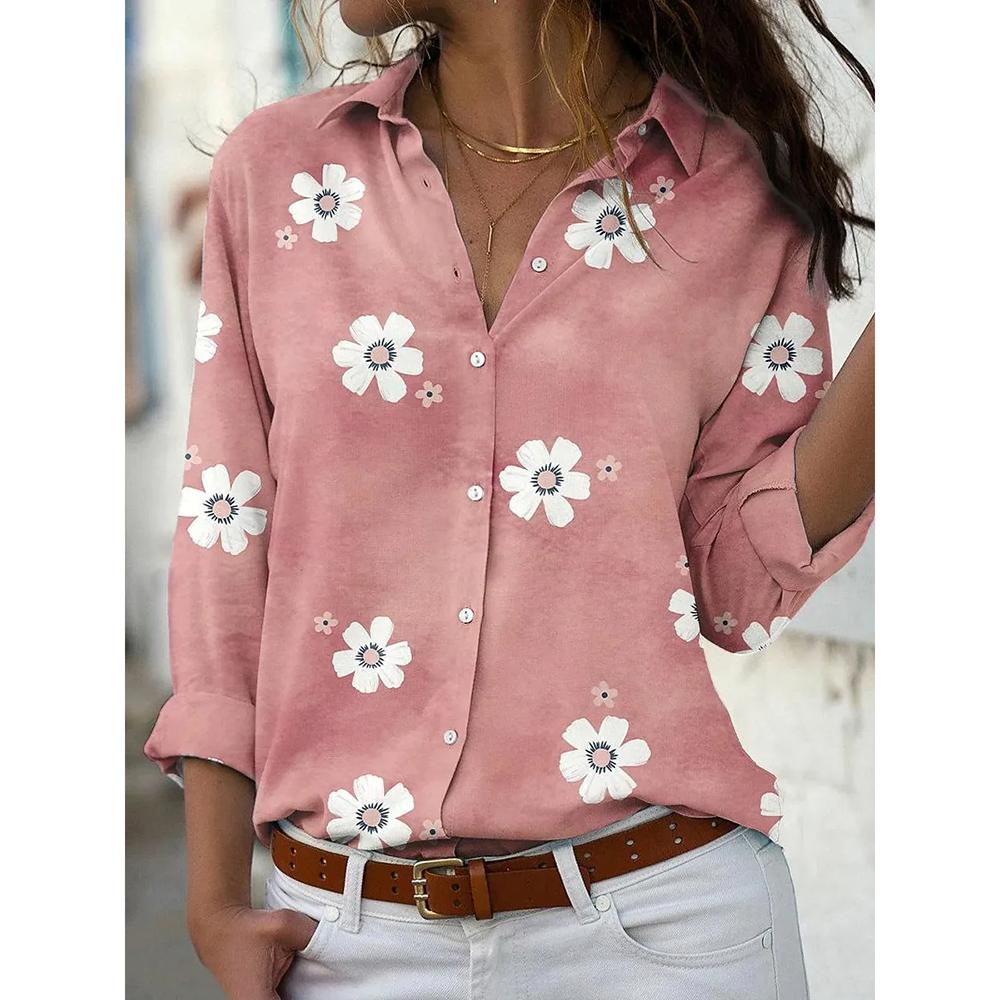 Autumn Women's Long Sleeve T-shirt Street Fashion Loose fitting Clothing Casual Shirt Button Top Women's Elegant T-shirt