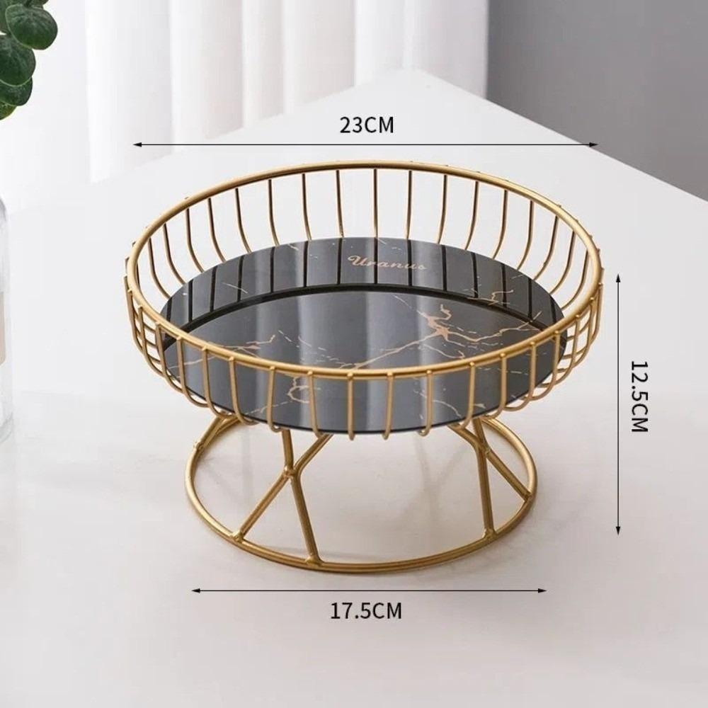 New European Luxury Fruit Cake Tray Creative Design Large Round Fruit Basket Snack Display Dessert Stand Home Decor