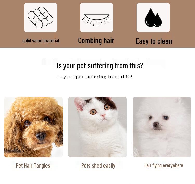 Pet Grooming Comb: Cat & Dog Hair Removal Tool for Loose Hair