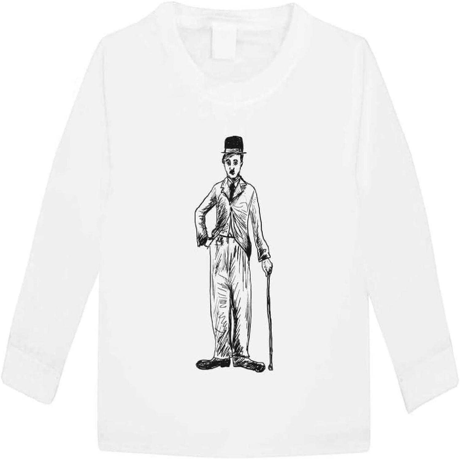 Charlie Chaplin  Children s_Kid s Long Sleeve Cotton T-Shirts (KL009370) S