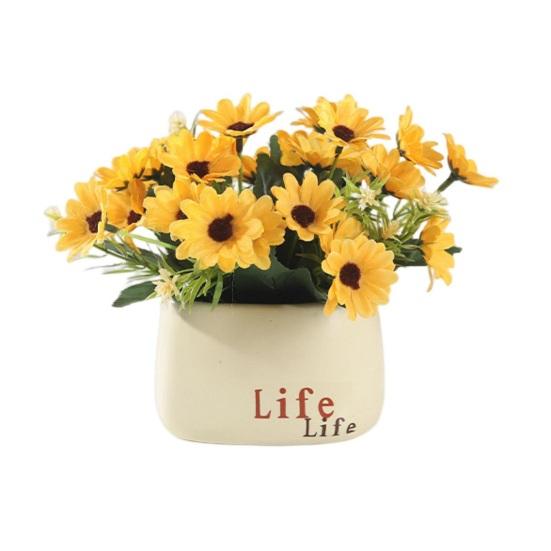 

Имитация бонсай Реалистичная неувядающая эстетика Декоративный Ин Рустикальный Подсолнух Имитация Горшка Стол