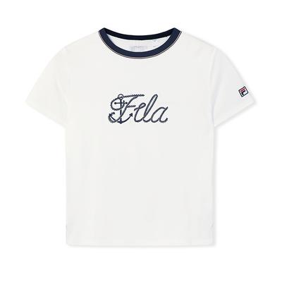 Fila Heritage Fashion Jednoduché Klasické Retro Sportovní Ležérní Univerzální Barevně Blokovaný Límec Pohodlné Pletené Krátkorukávové Tričko F11W628109FWT