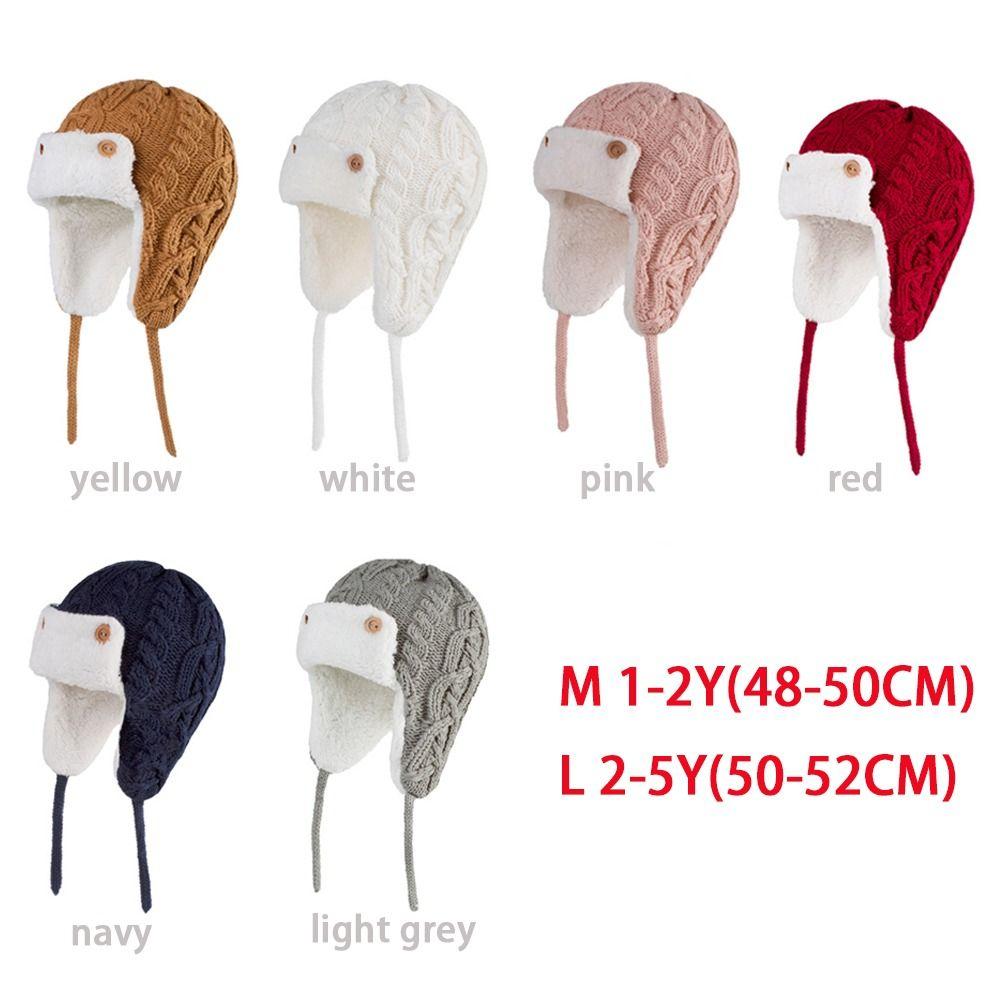 Gorro de Bebé de Punto Gorro de Lana de Terciopelo 1-5 Años Sombrero Lei Feng Niños Niñas Infantil