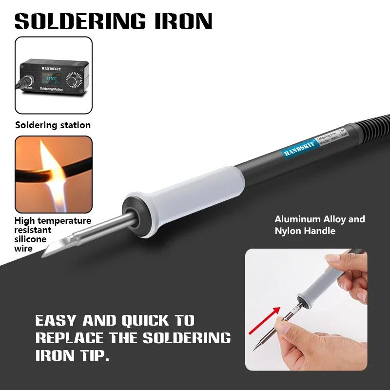 T12 Digital Soldering Station with LCD Temp Control - 24V Portable Rework Tool Kit for Electronics Repair, No Power Supply