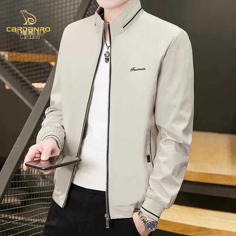 CARDANRO Men's Slim-Fit Stand-Collar Casual Jacket