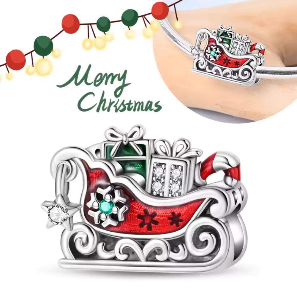 Copper Green Christmas Tree Pendant Christmas Party Beads Original Pendants Bracelet Charm Jewelry Party Diy Gifts