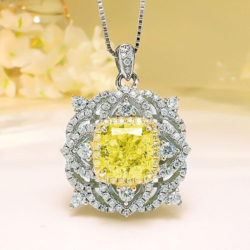 Luxury Delicate Yellow Crystal Tourmaline Necklaces Earrings Rings 3 Pieces Set Classic Wedding Banquet Zircon Zircon Set Gift