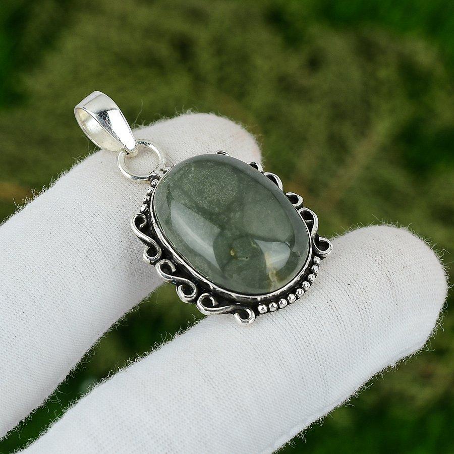 

925 Sterling Silver Natural Polychrome Jasper Daughter Wedding Pendant Jewelry