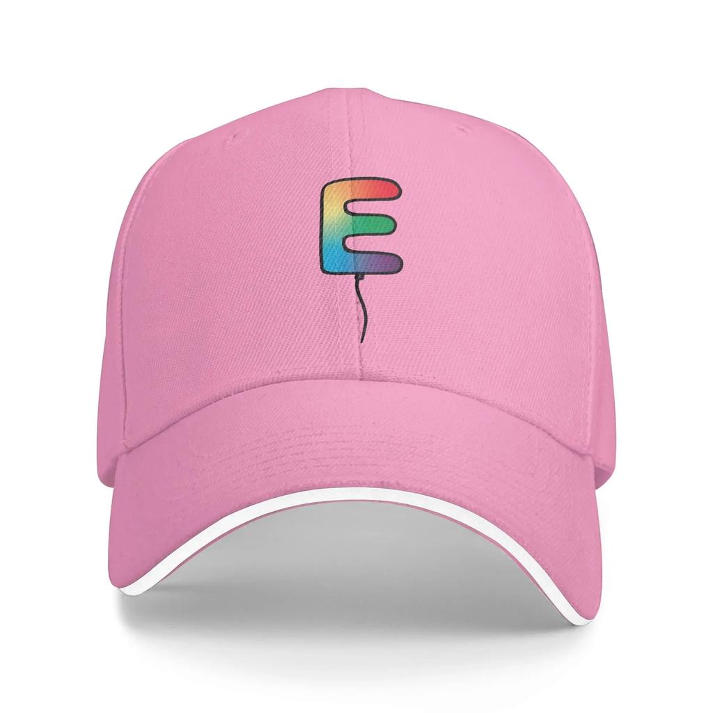 E Letter Baseball Cap Colorfull Cartoon Balloon Tennis Skate Sun-Proof Trucker Hat Men Women Fitted Retro Print Baseball Caps