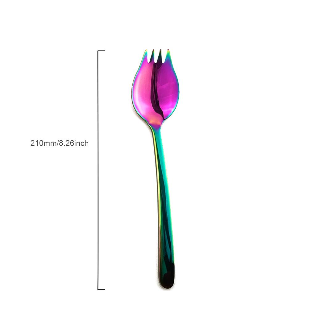4 Piezas Vajilla Negra Camping Viaje Un Cuchillo y Tenedor Cubiertos Anfibios Cuchara Tenedor Acero Inoxidable 304 Fideos Aperitivo