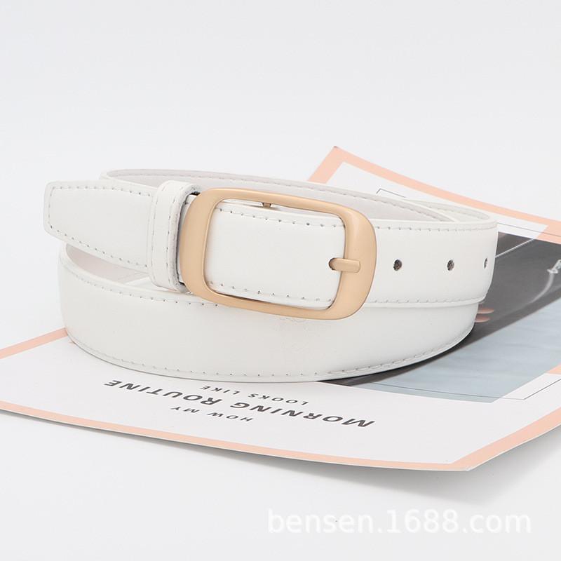 Trendy Decorative Women Jeans Belt Buckle Waistband Casual Streetwear Black