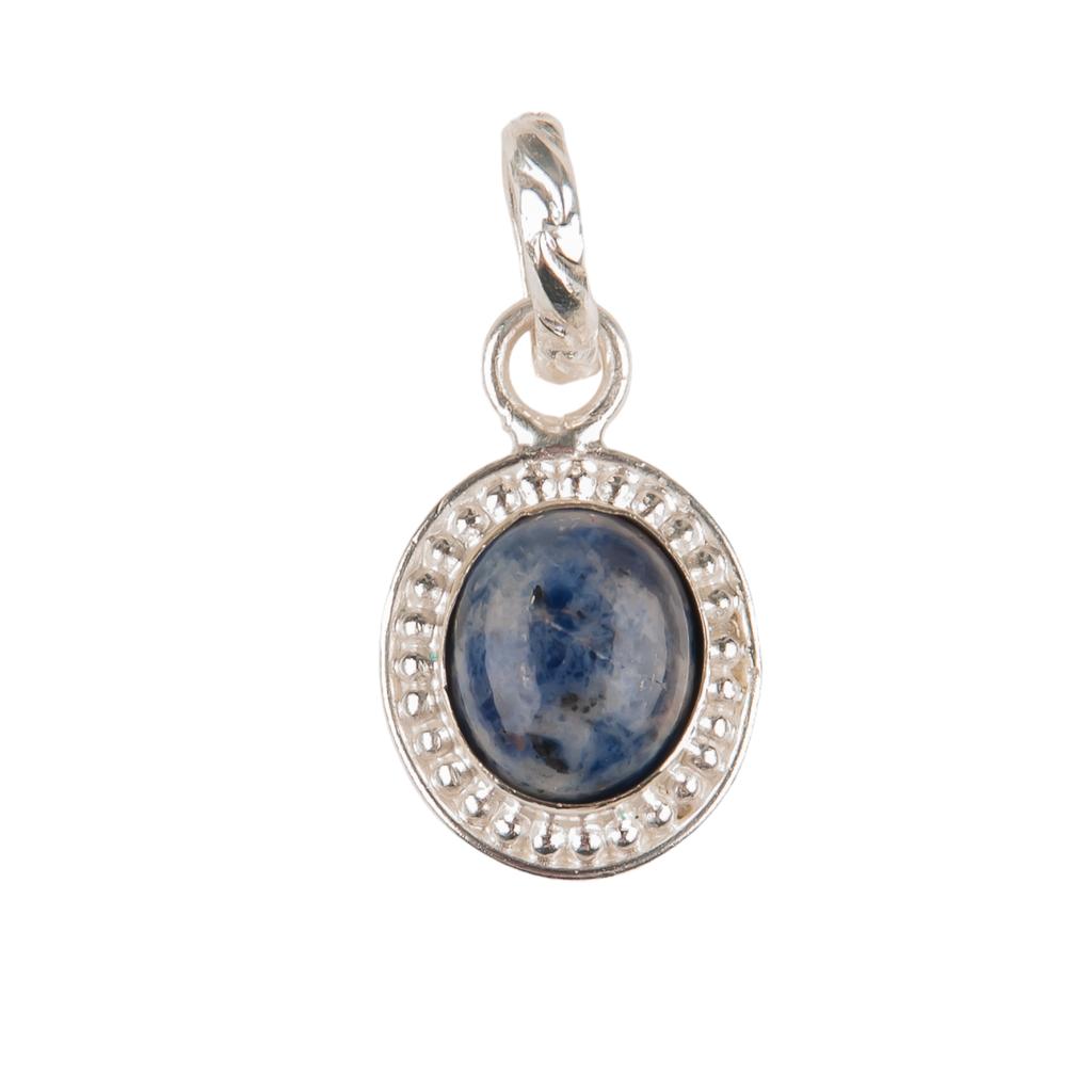 Natural Sodalite Gemstone 925 Sterling Silver Jewelry Pendant 1.20" With Chain PP-7-22