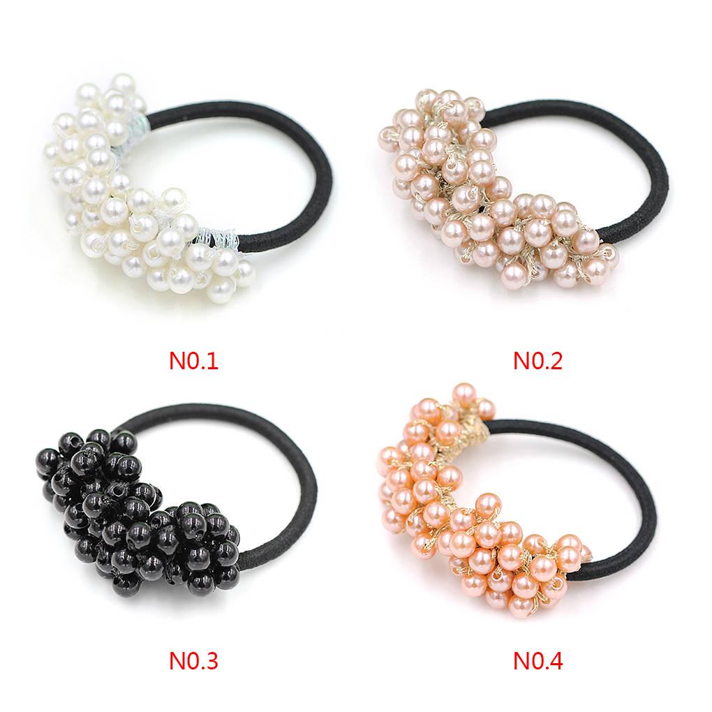 

Women Pearls Beads Hairbands Ponytail Hair Holder Girls Vintage Scrunchie Elastic Hair Rope