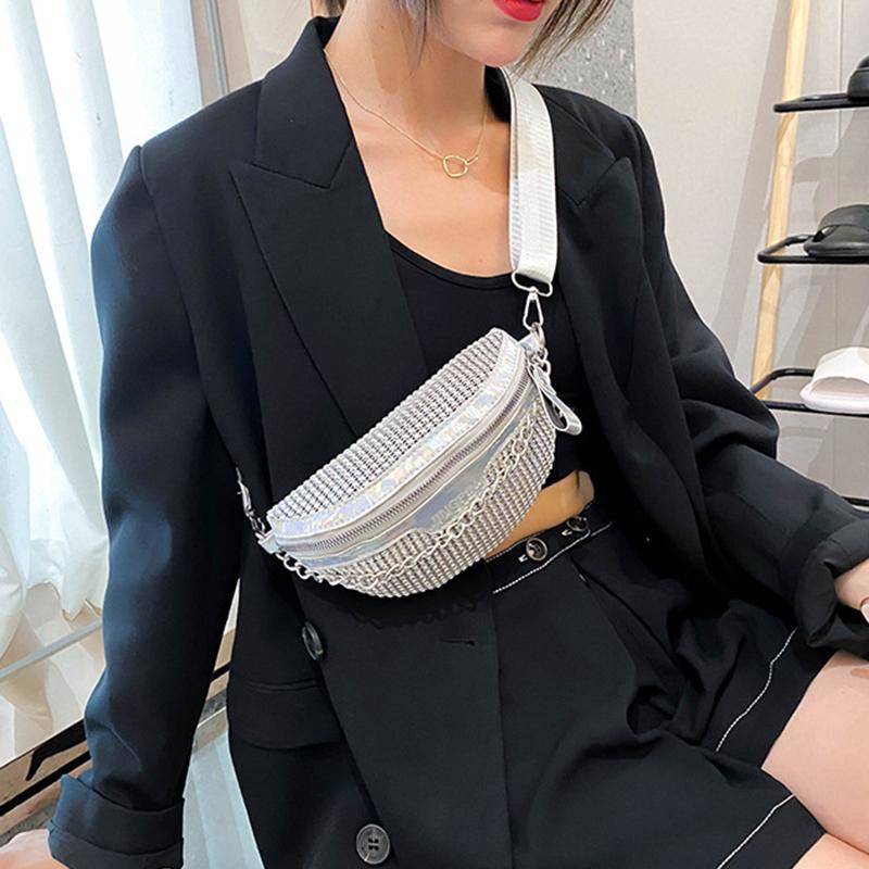 Casual Rhinestones Waist Pack Shiny Crystal Fanny Packs Crossbody Bags Evening CLE