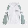 Women's Letter Printed Color Blocking Loose Hooded Long Sleeve Jacket