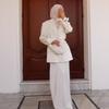 2025 Cross-border European and American Autumn New Suit Cardigan Temperament Lace-up Waist Fairy Step Dress Dress