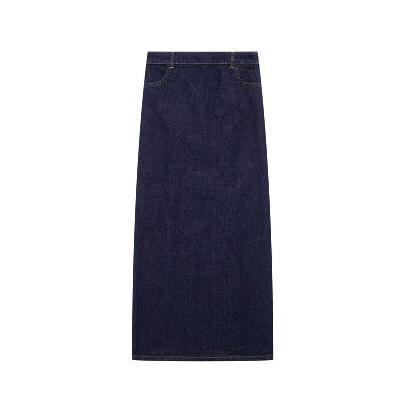 

Fashion Style Summer Fashion Trends Sheath Slit Design Midi Skirt Denim Skirt Female 2553048 407 Dark blue L