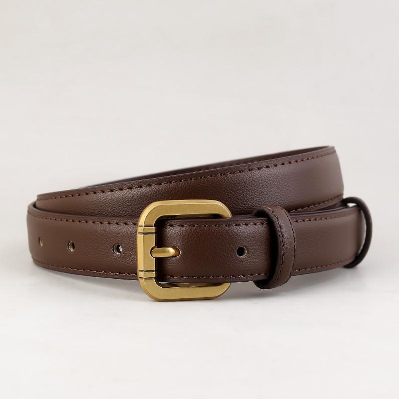 Womens Classic Leather Waistband With Metal Pin Closure For Office And Daily Use