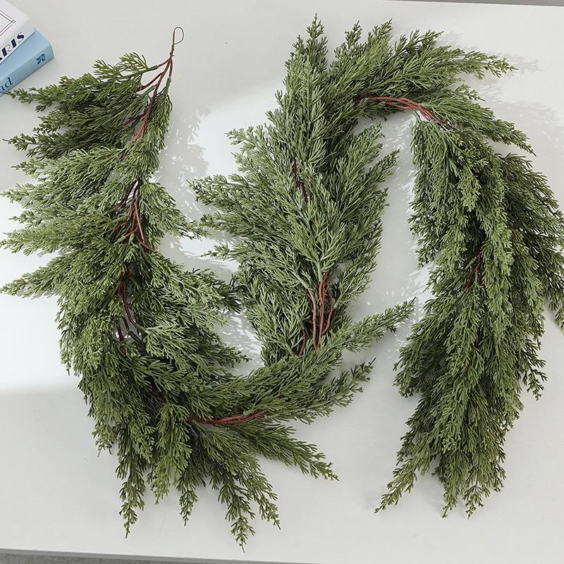Simulated Christmas Decoration Soft Rubber Pine Needles Rattan Strips Hanging Fireplace Staircase Atmosphere Arrangement Vine