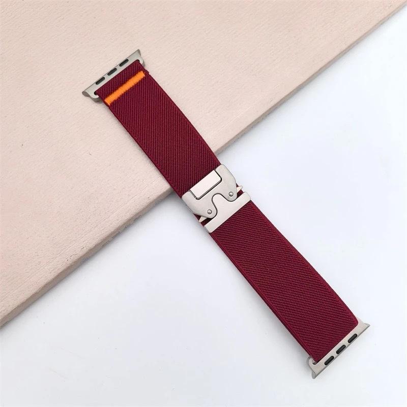For Apple S10 Nylon Elastic Strap Apple Watch9/8/7 Ultra Parachute Buckle Wristband