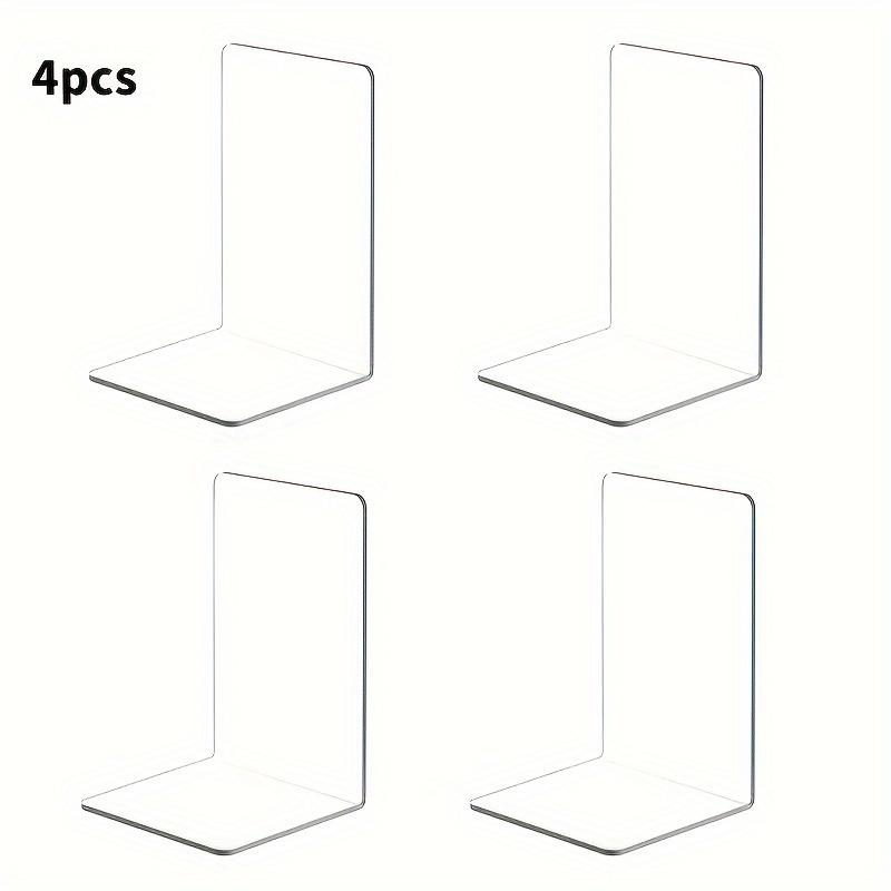 4/6/16 Book Ends Clear Acrylic Bookends for Shelves Heavy Duty Book End L Shaped Dividers Book Stopper for School Library File чистый