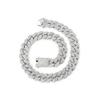Hip Hop 20Mm Full Diamond Lines Men'S Necklace Exaggerated Personality Rap Rhinestone Chain Cuban Chain Necklace